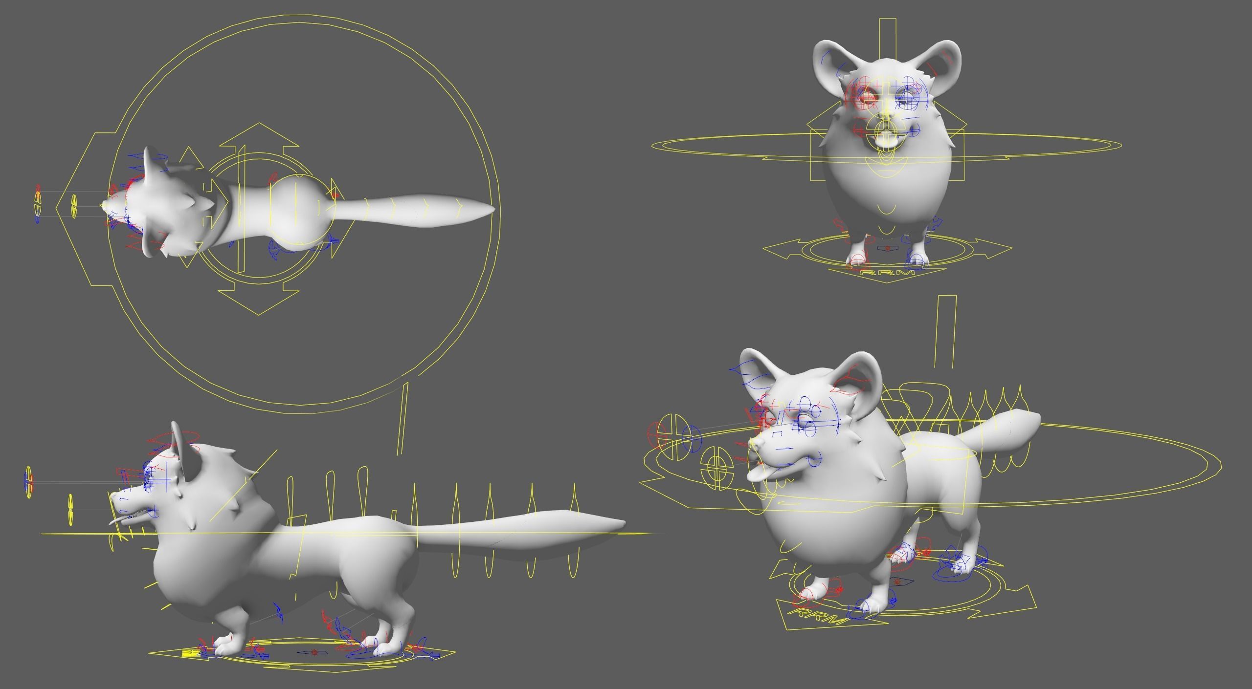 Cartoon Corgi Animated Low-poly 3D model_11