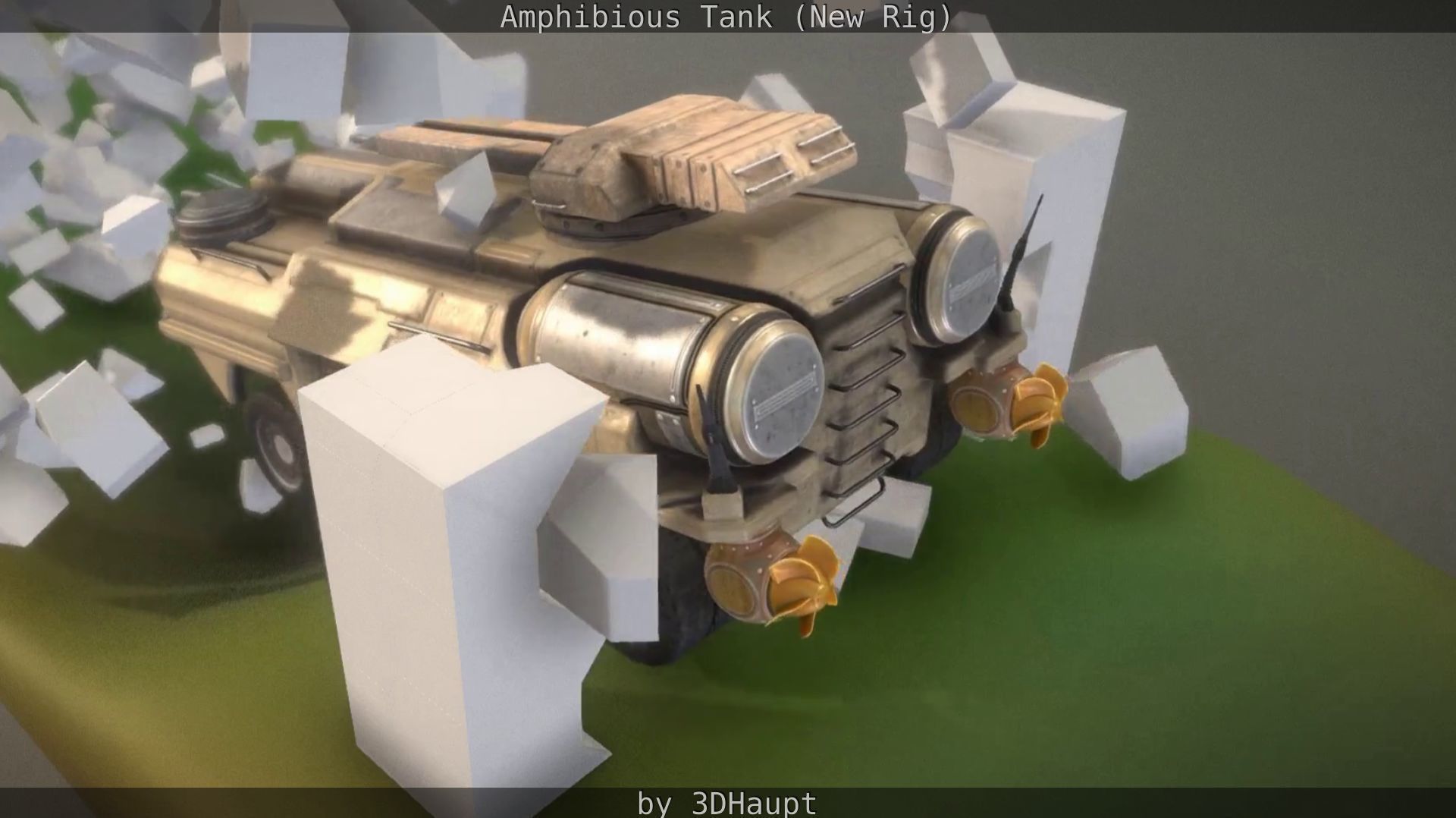 Amphibious Tank New Rig  Free low-poly 3D model_34