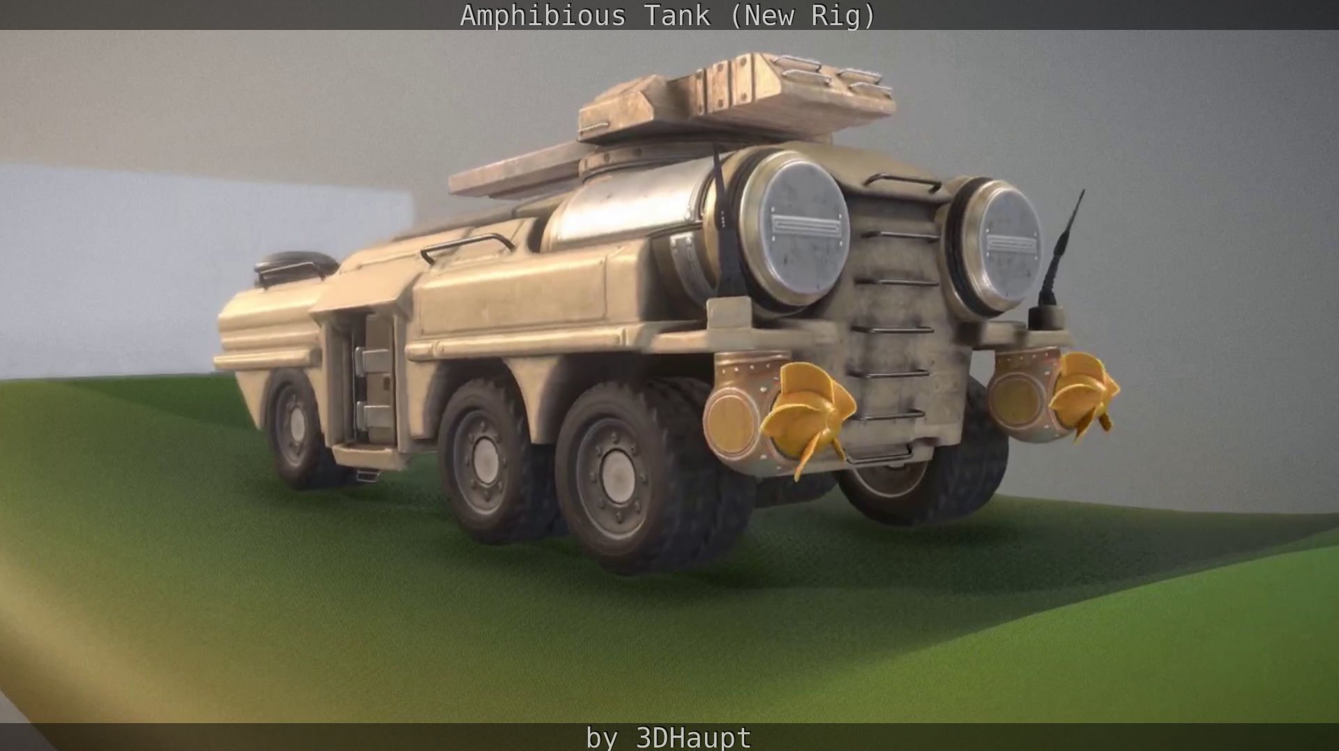Amphibious Tank New Rig  Free low-poly 3D model_8