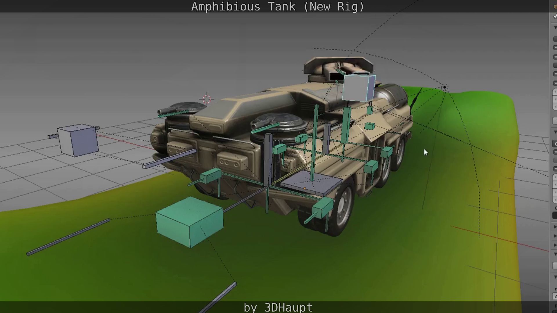 Amphibious Tank New Rig  Free low-poly 3D model_60
