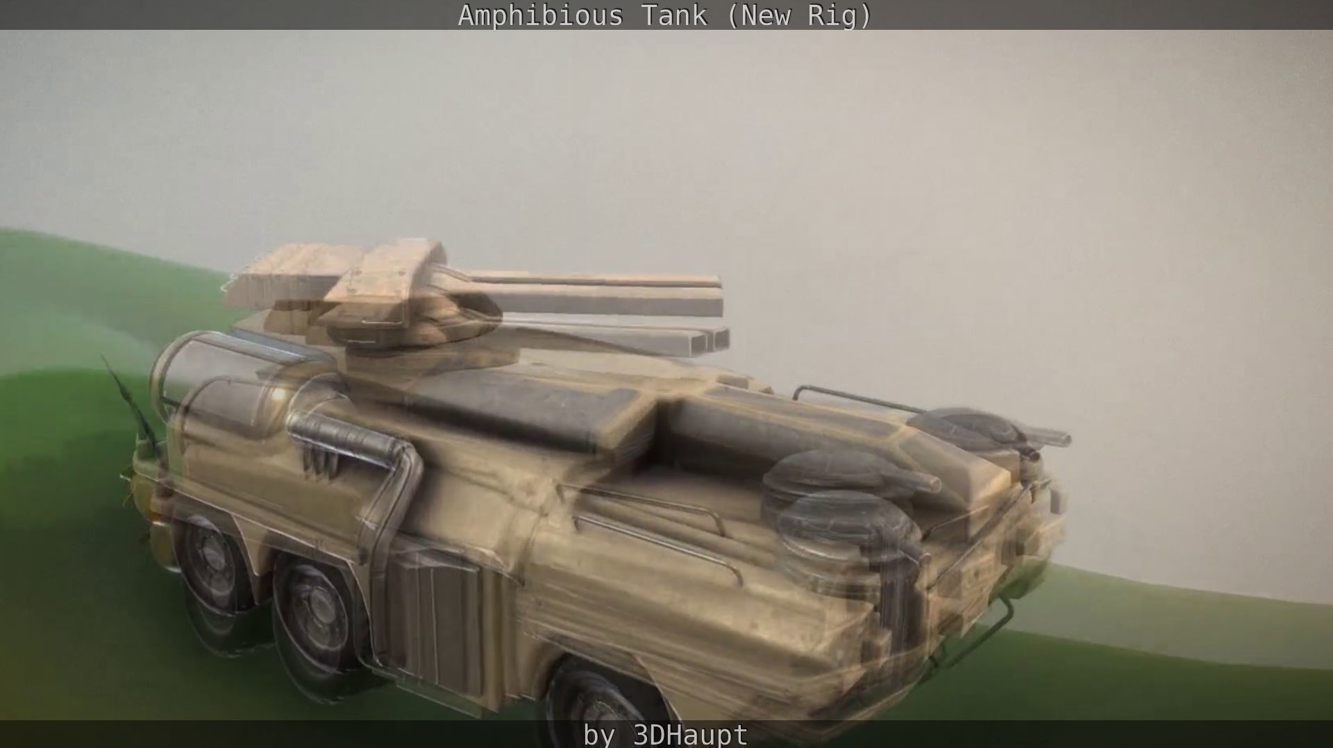 Amphibious Tank New Rig  Free low-poly 3D model_21