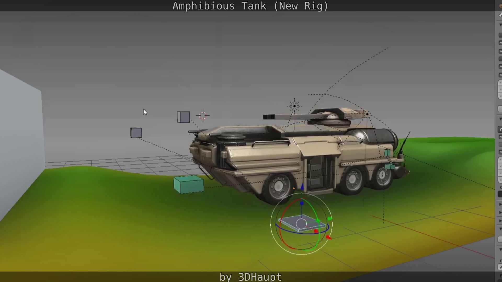 Amphibious Tank New Rig  Free low-poly 3D model_105