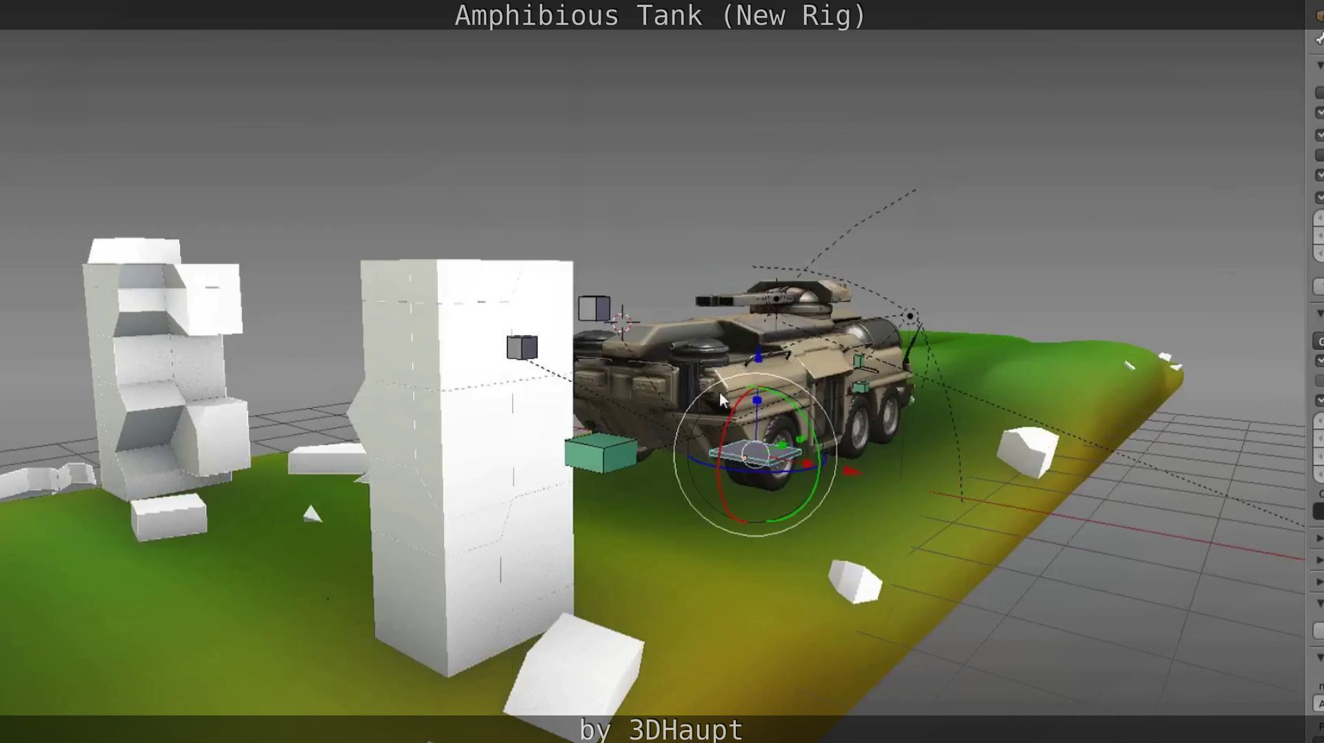 Amphibious Tank New Rig  Free low-poly 3D model_102