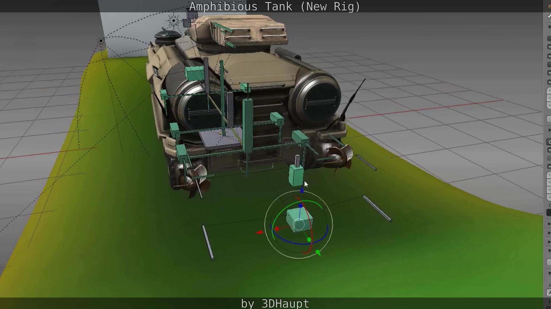Amphibious Tank New Rig  Free low-poly 3D model_65