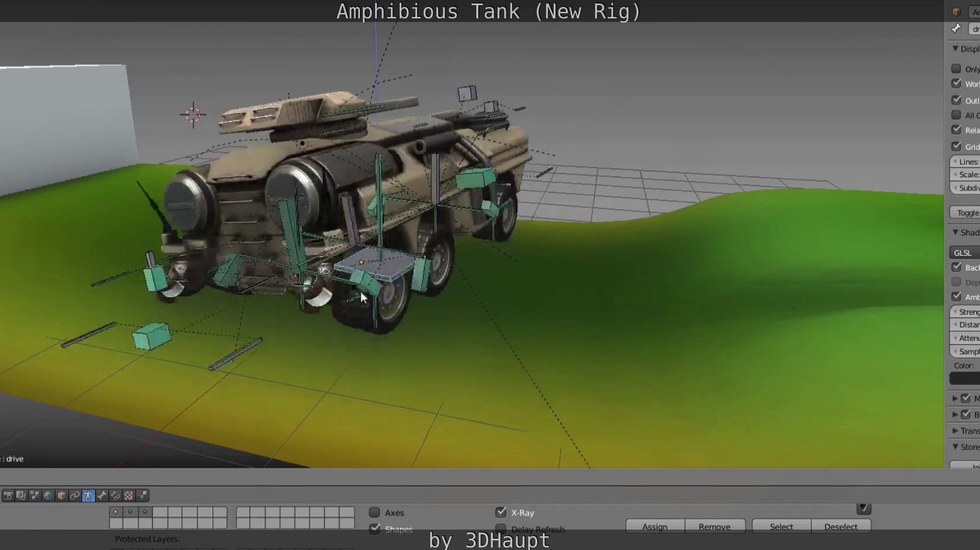 Amphibious Tank New Rig  Free low-poly 3D model_17