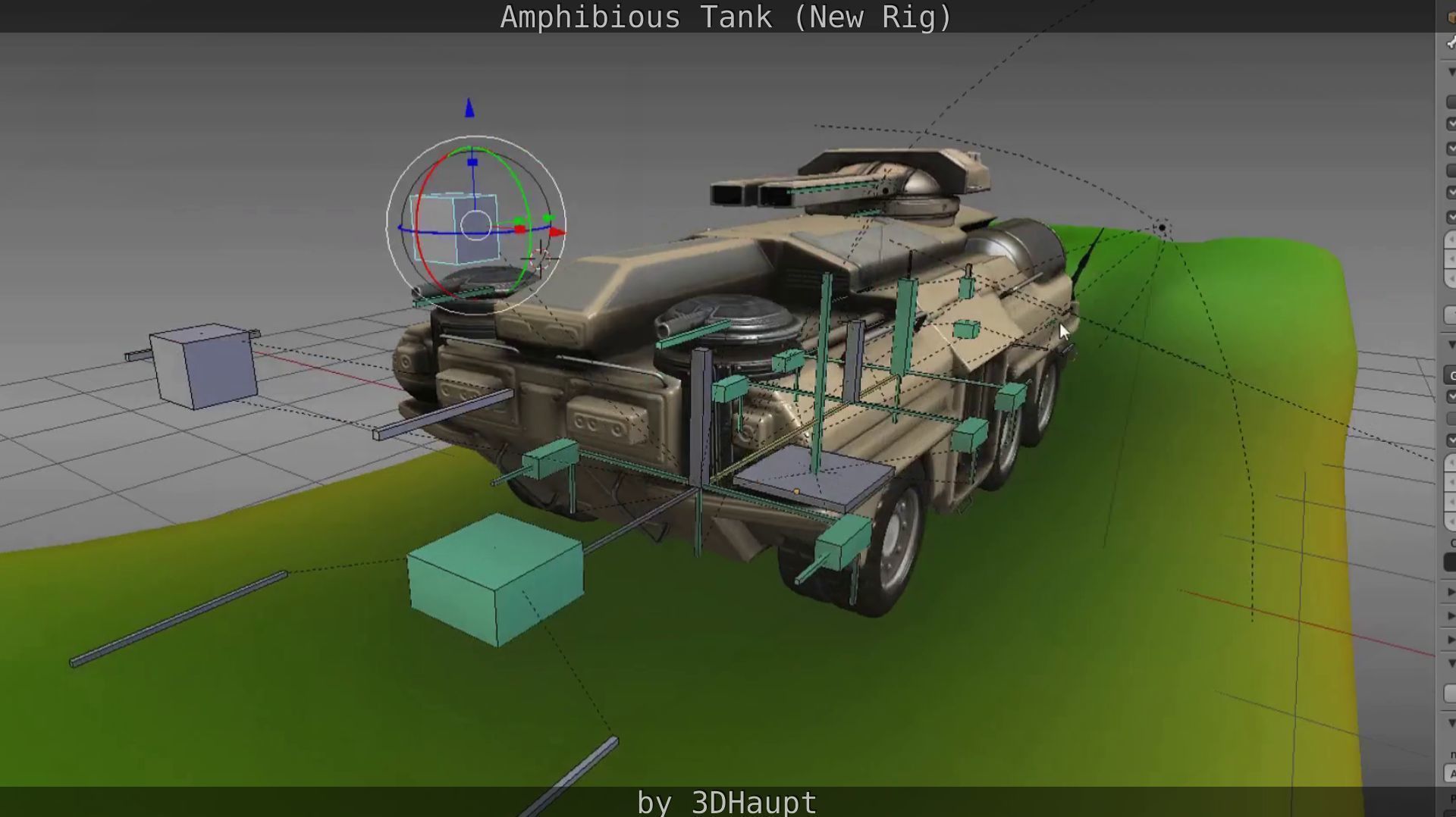 Amphibious Tank New Rig  Free low-poly 3D model_59