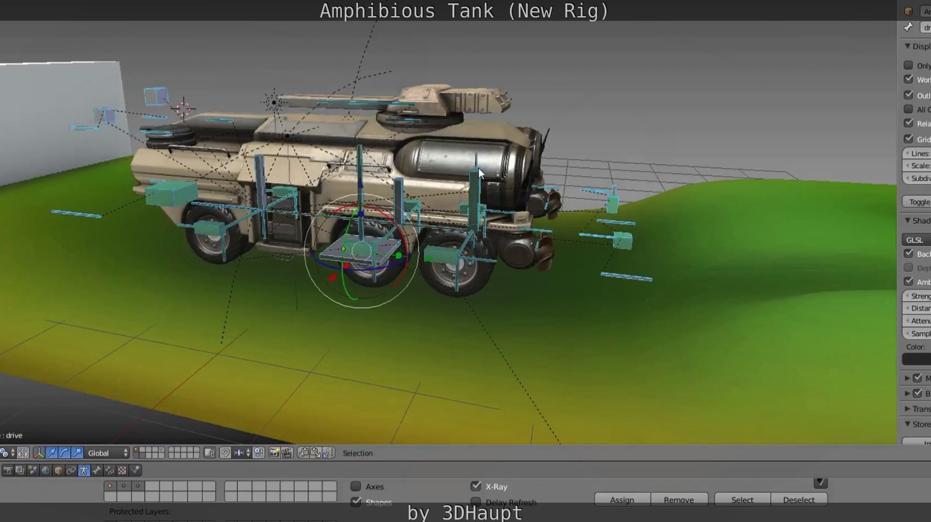 Amphibious Tank New Rig  Free low-poly 3D model_16