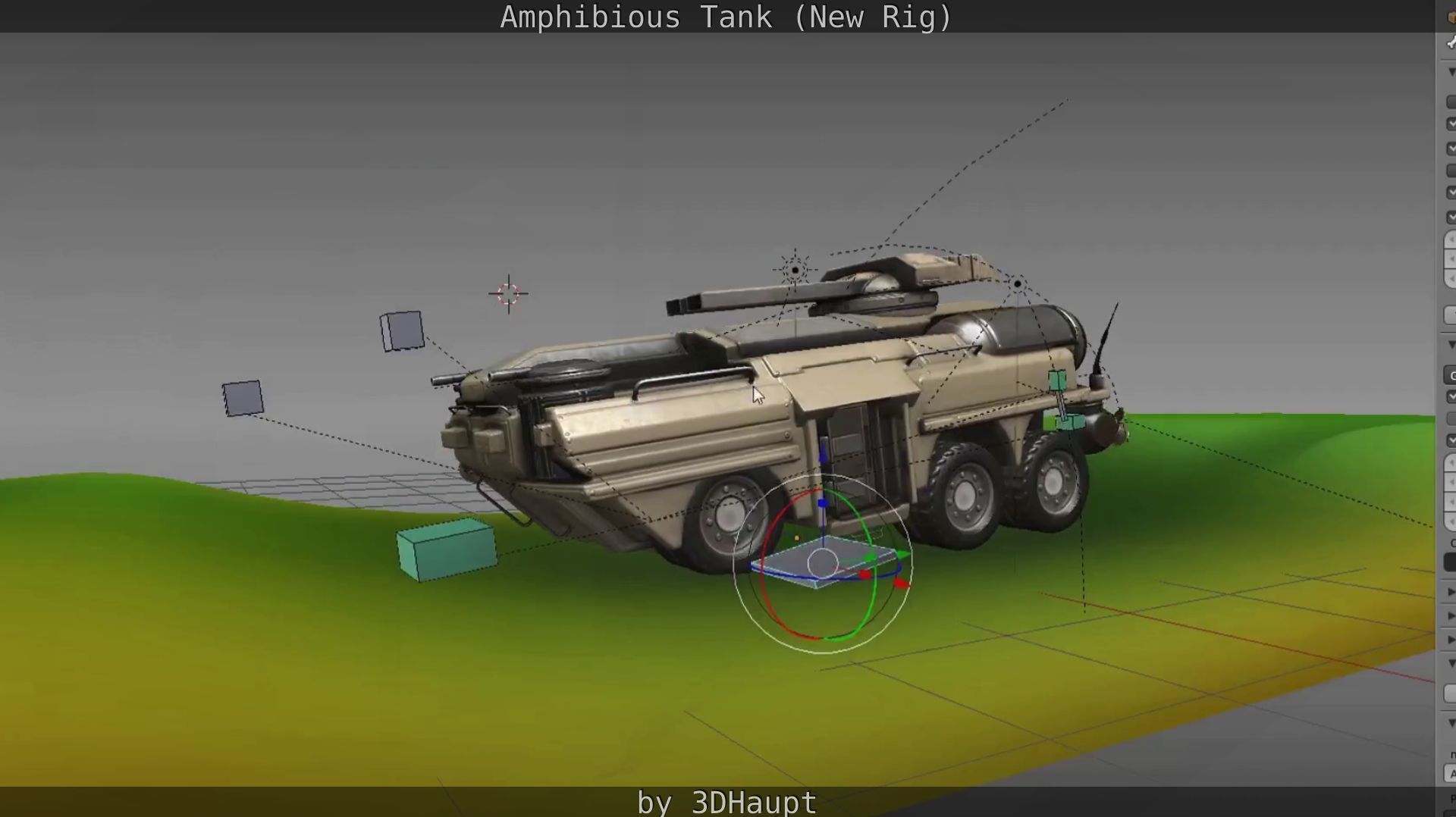 Amphibious Tank New Rig  Free low-poly 3D model_89