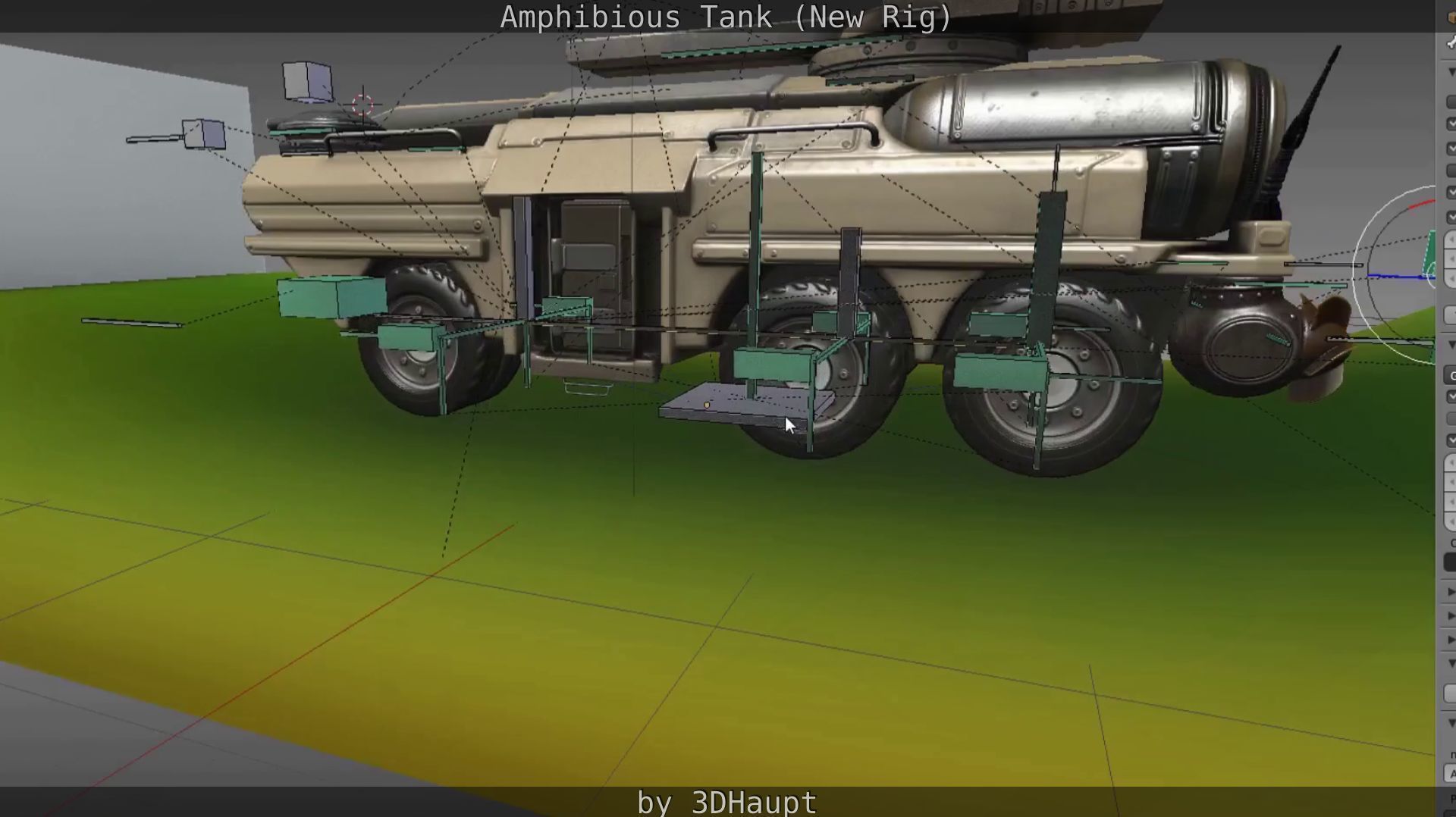 Amphibious Tank New Rig  Free low-poly 3D model_67