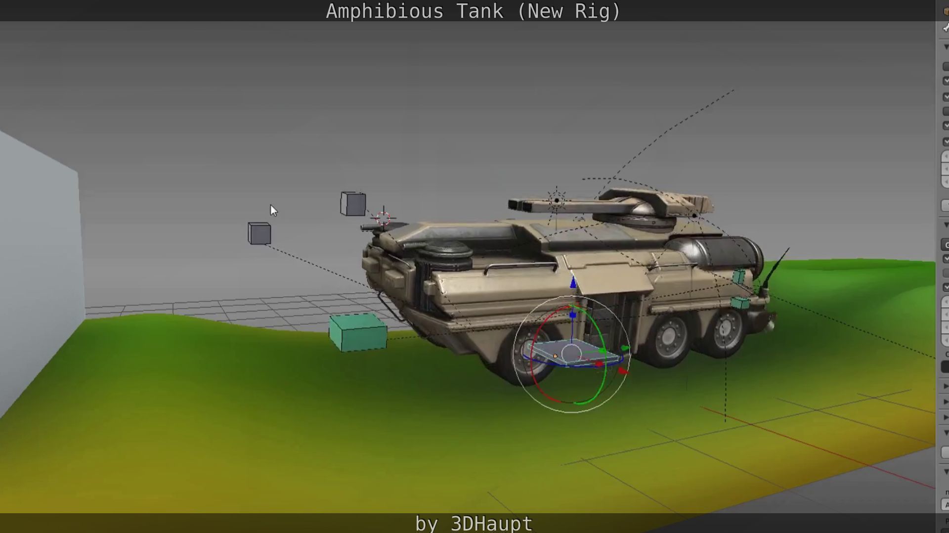 Amphibious Tank New Rig  Free low-poly 3D model_106