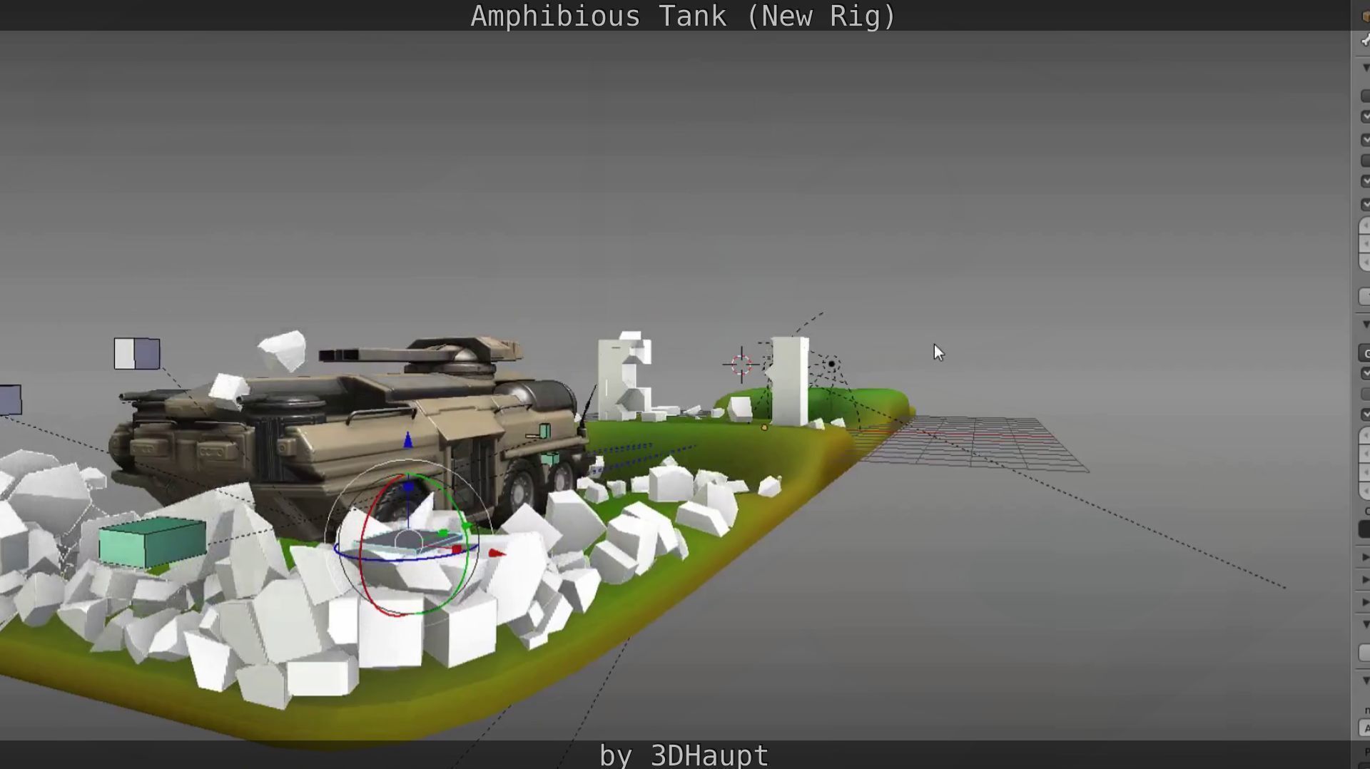 Amphibious Tank New Rig  Free low-poly 3D model_97