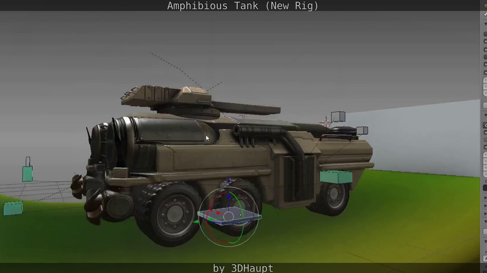 Amphibious Tank New Rig  Free low-poly 3D model_109