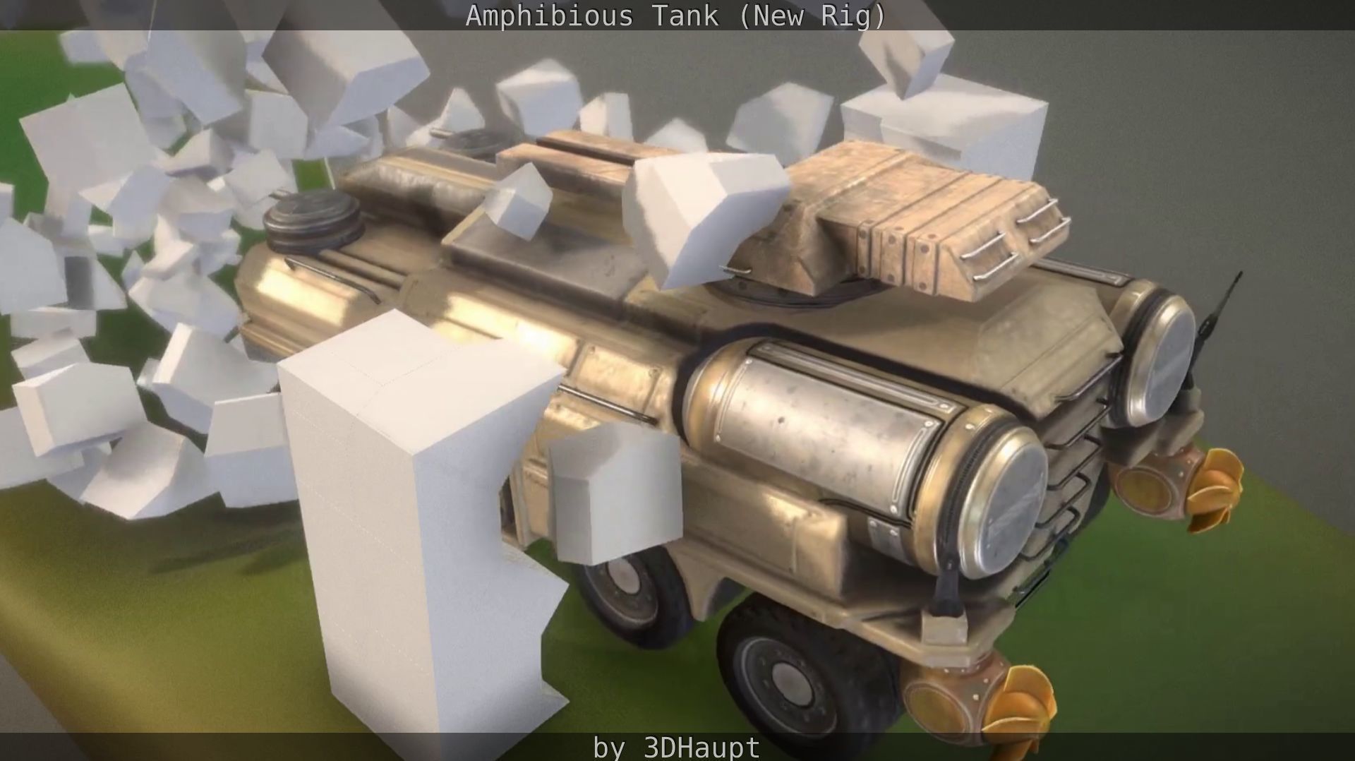 Amphibious Tank New Rig  Free low-poly 3D model_33