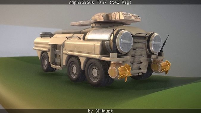 Amphibious Tank New Rig  Free low-poly 3D model