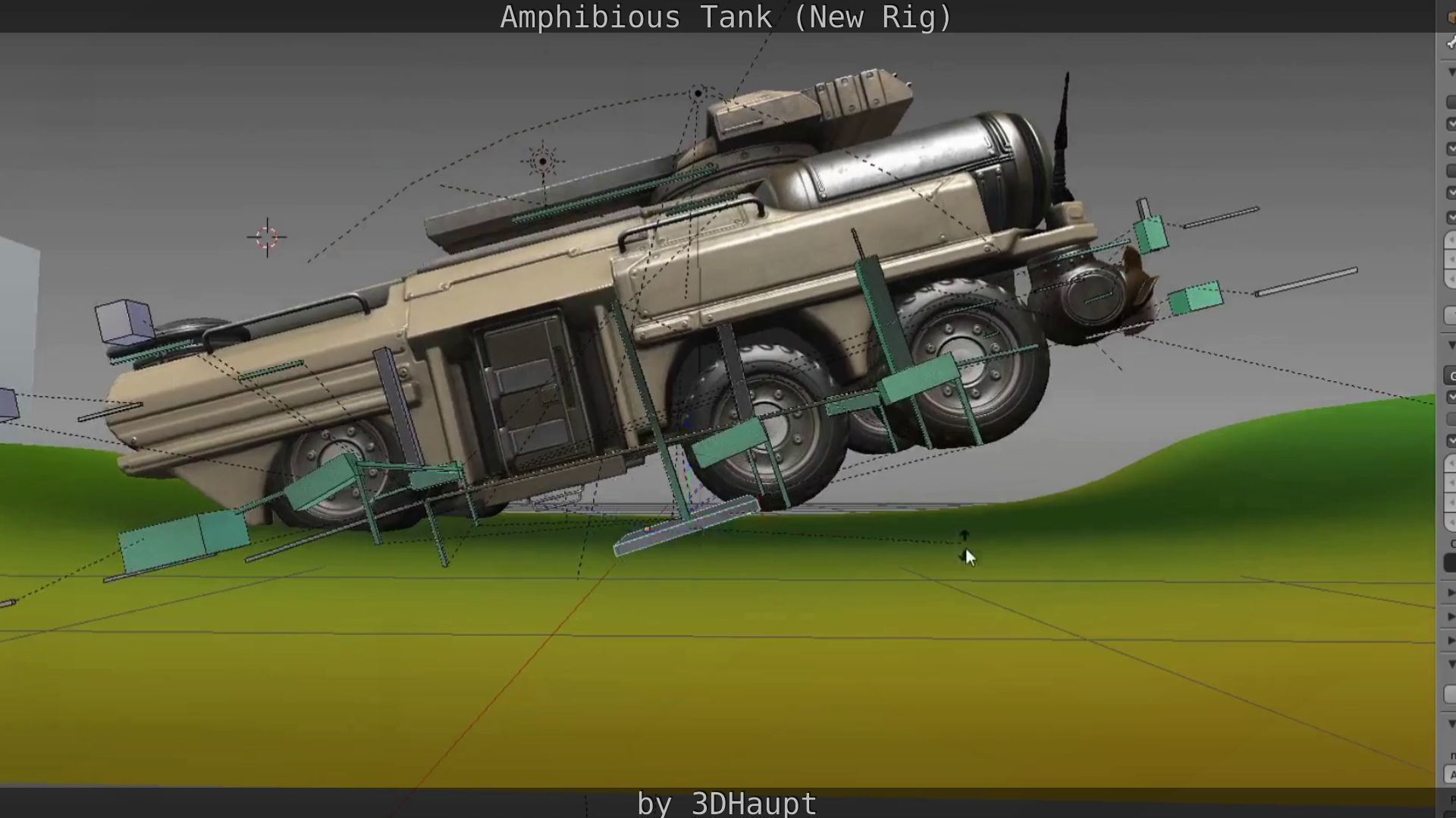 Amphibious Tank New Rig  Free low-poly 3D model_76