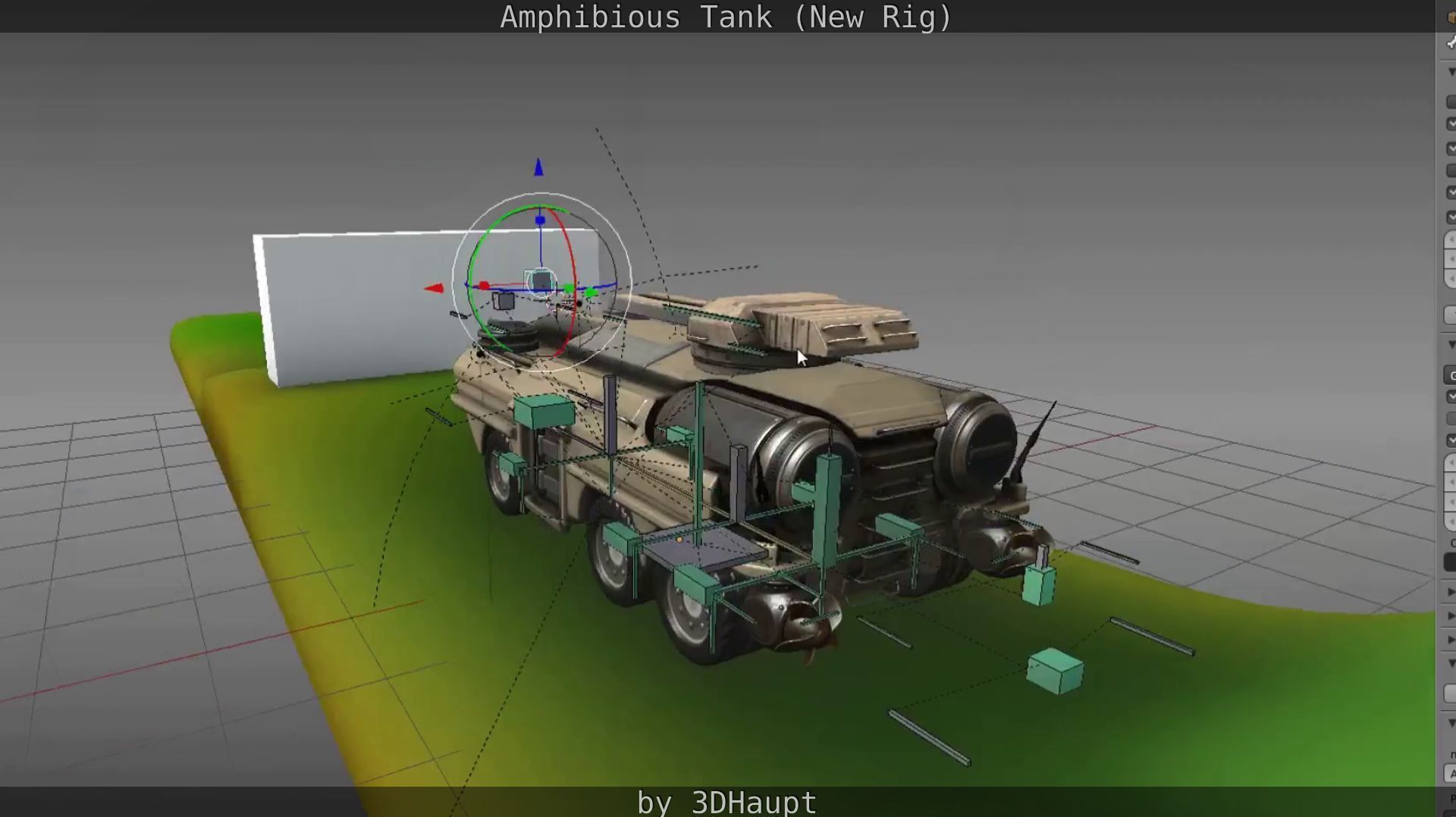 Amphibious Tank New Rig  Free low-poly 3D model_61