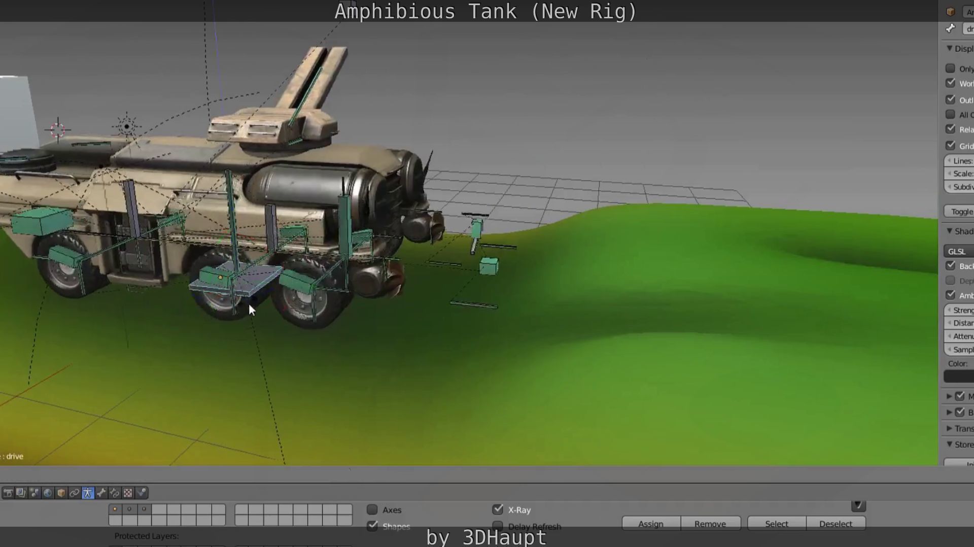 Amphibious Tank New Rig  Free low-poly 3D model_14
