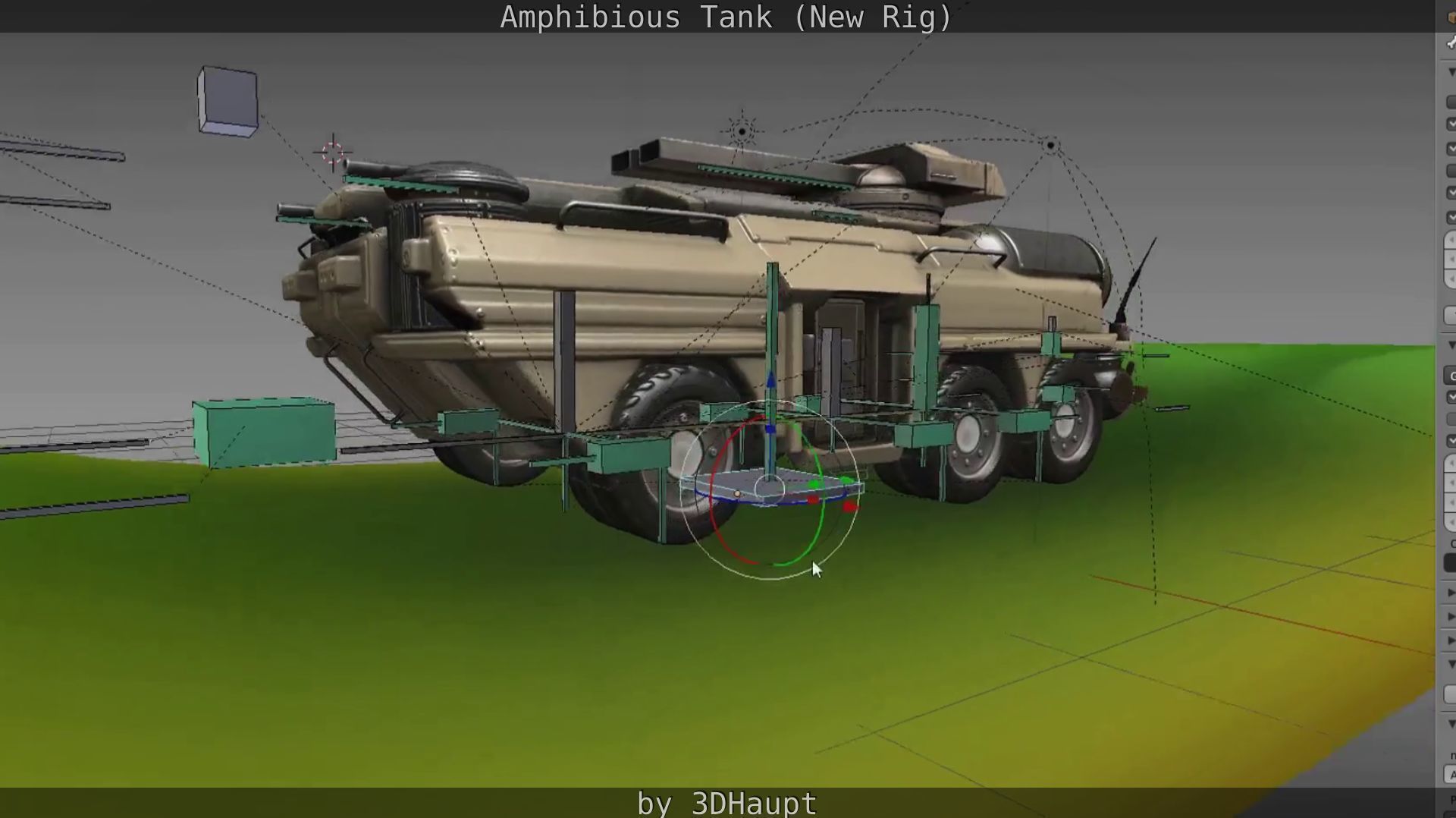 Amphibious Tank New Rig  Free low-poly 3D model_68