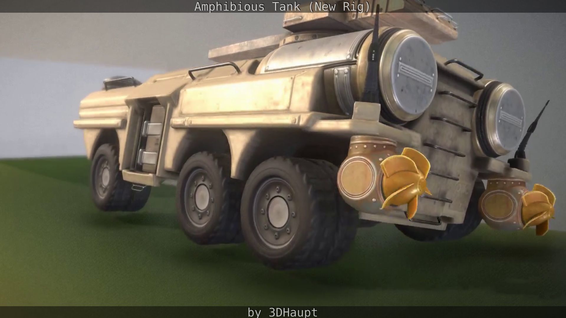 Amphibious Tank New Rig  Free low-poly 3D model_7