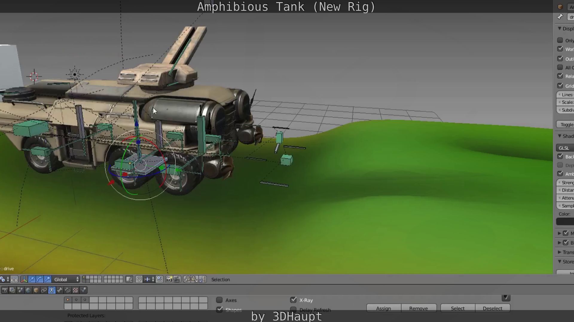 Amphibious Tank New Rig  Free low-poly 3D model_15