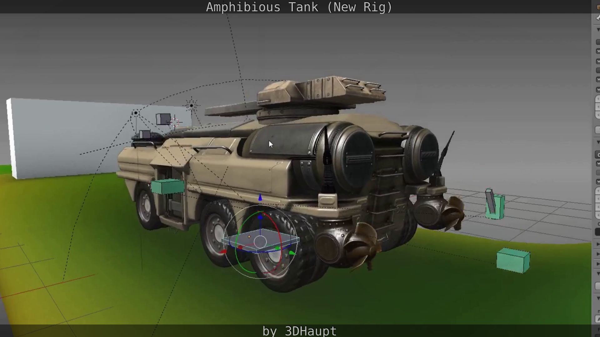 Amphibious Tank New Rig  Free low-poly 3D model_108
