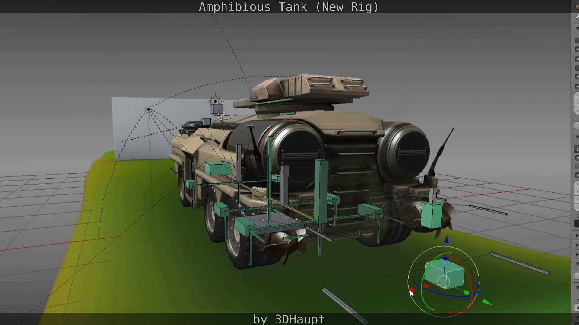 Amphibious Tank New Rig  Free low-poly 3D model_62