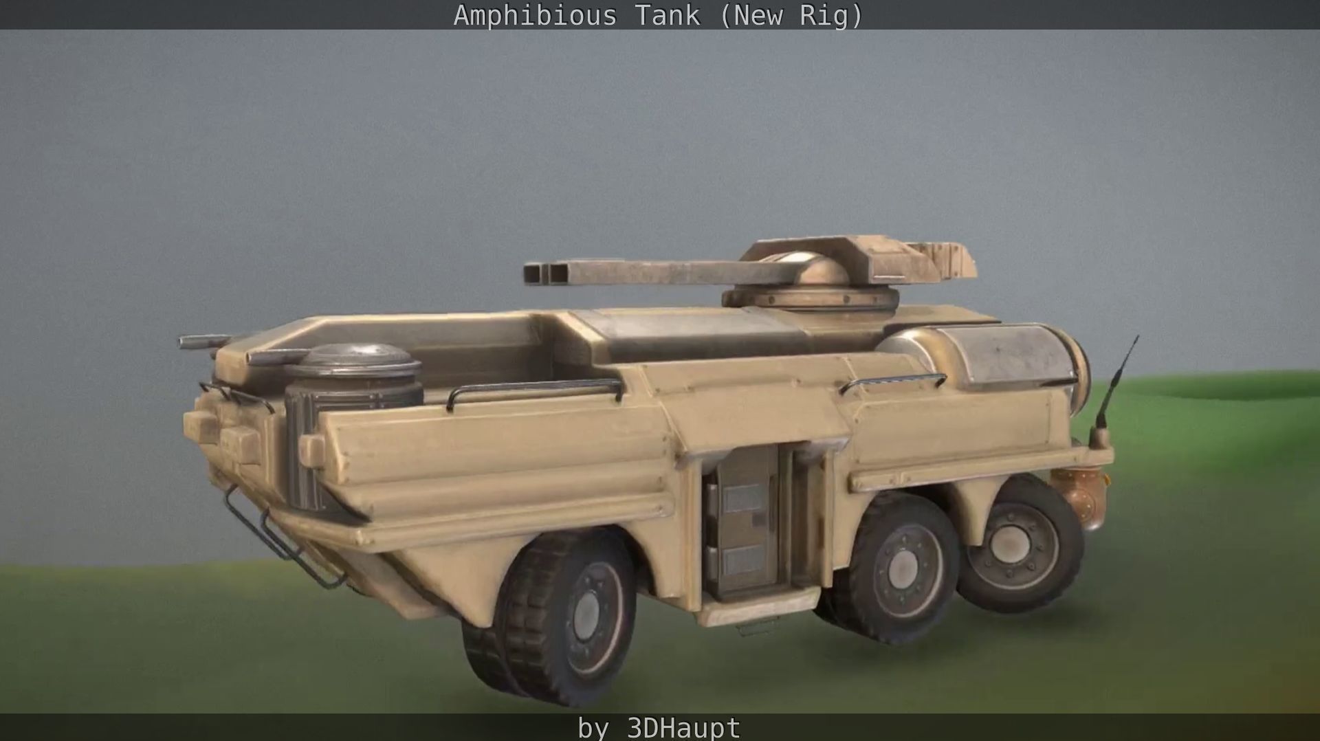 Amphibious Tank New Rig  Free low-poly 3D model_3