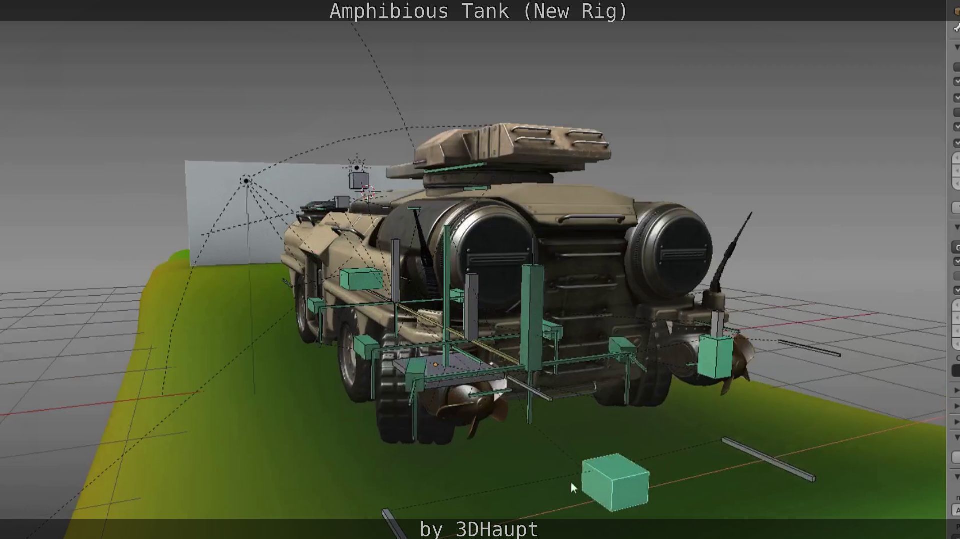 Amphibious Tank New Rig  Free low-poly 3D model_63