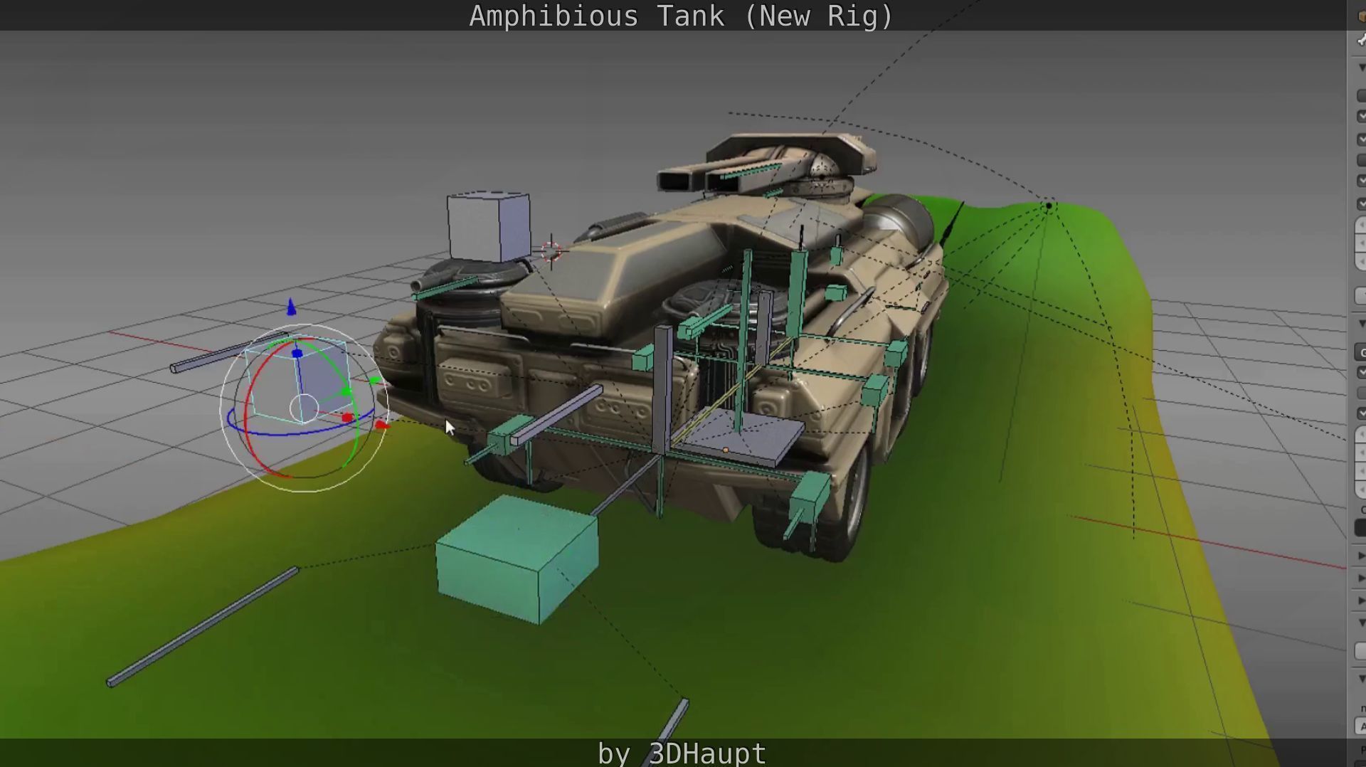 Amphibious Tank New Rig  Free low-poly 3D model_56