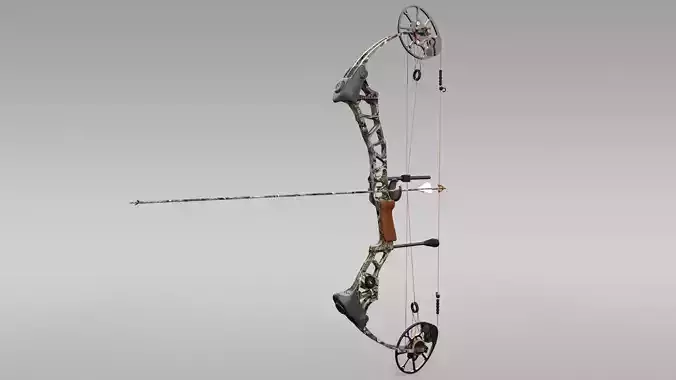 Compound Bow with Arrow 3D model