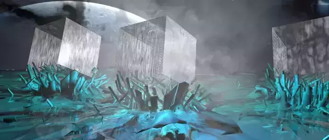 Galaxy futuristic landscape