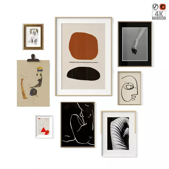 Mixed Poster Set 03 3D model_0