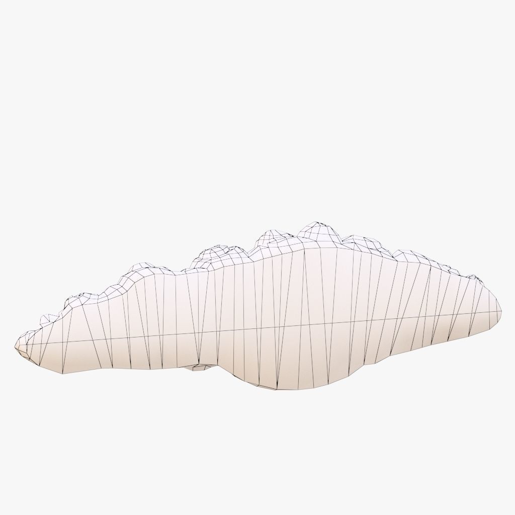 Cartoon cloud 3D model_2