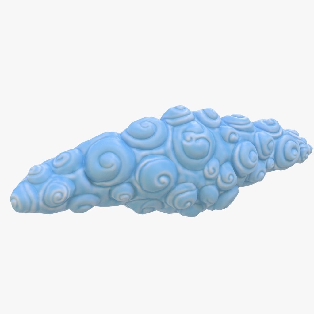 Cartoon cloud 3D model_4
