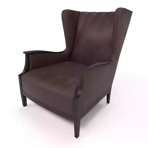Leather Wingback Chair Low-poly 3D model