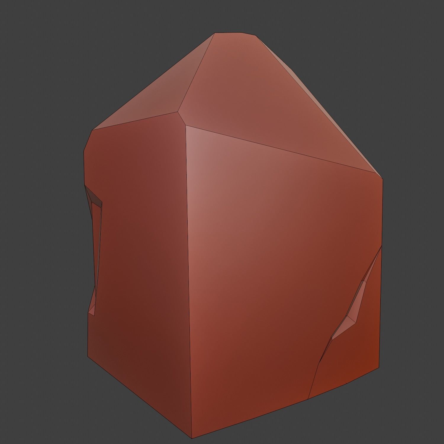 Small fractured quartz crystal Low-poly 3D model_11