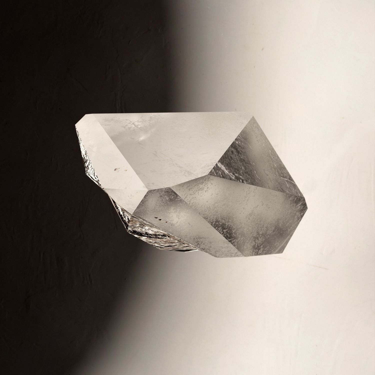 Small fractured quartz crystal Low-poly 3D model_5