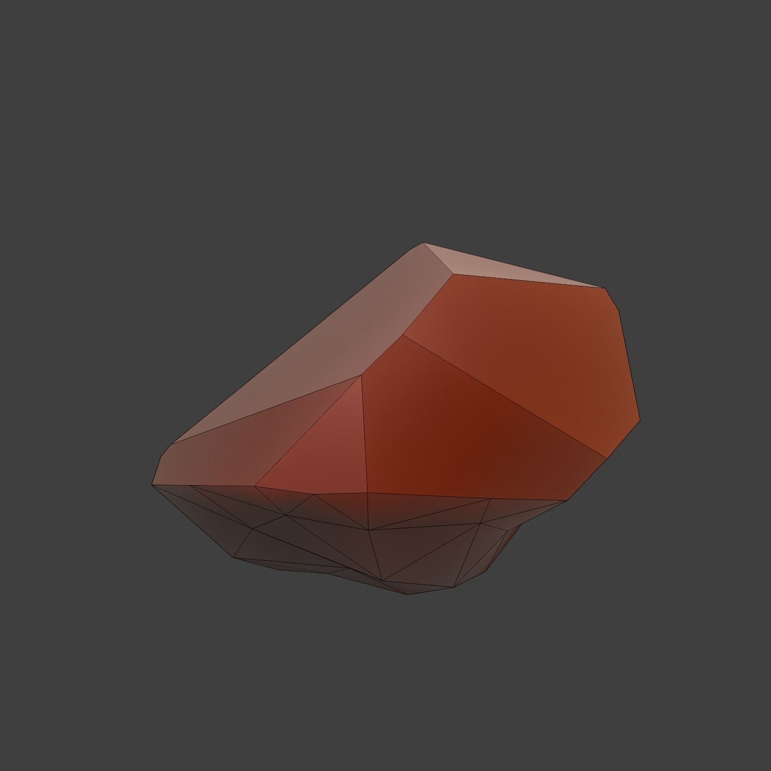 Small fractured quartz crystal Low-poly 3D model_12