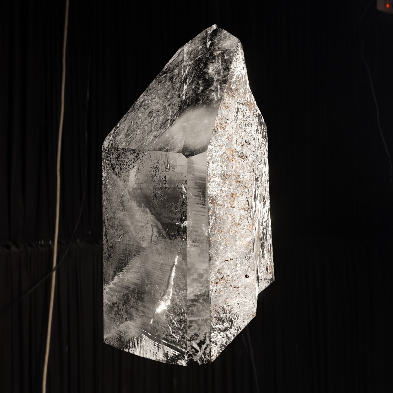 Small fractured quartz crystal Low-poly 3D model_2