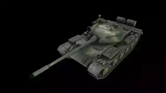 TANK T55 main battle tanks Low-poly 3D model