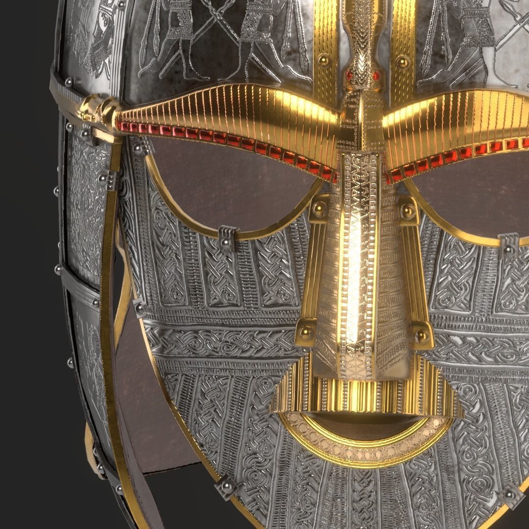 Sutton Hoo Helmet Low-poly 3D model_7