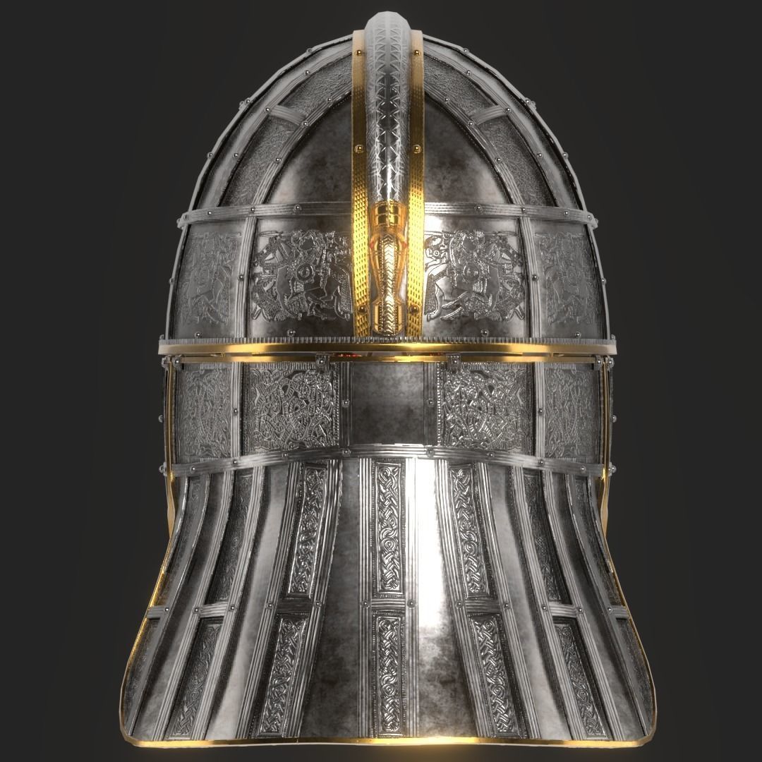 Sutton Hoo Helmet Low-poly 3D model_4