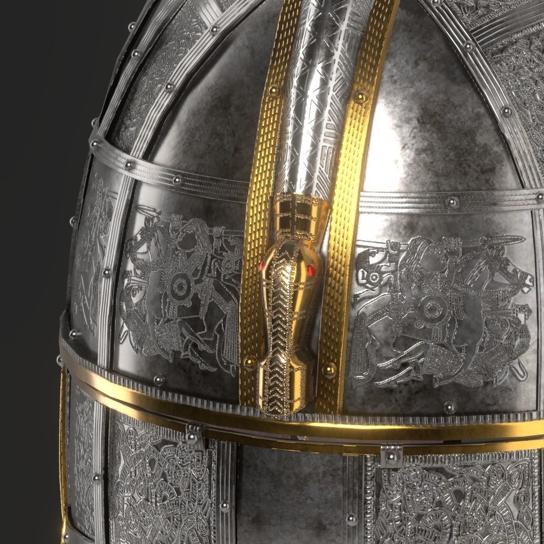 Sutton Hoo Helmet Low-poly 3D model_8