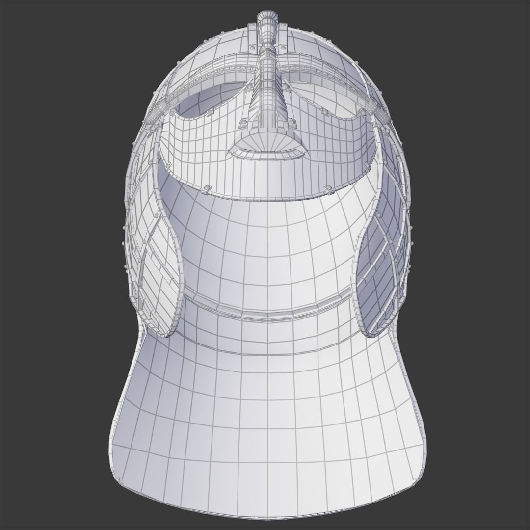 Sutton Hoo Helmet Low-poly 3D model_15