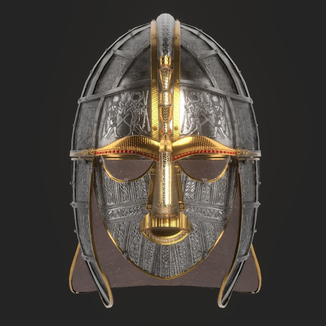 Sutton Hoo Helmet Low-poly 3D model_1