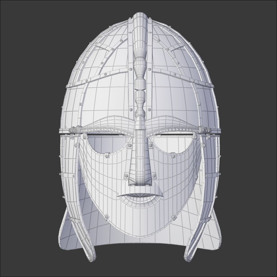Sutton Hoo Helmet Low-poly 3D model_11