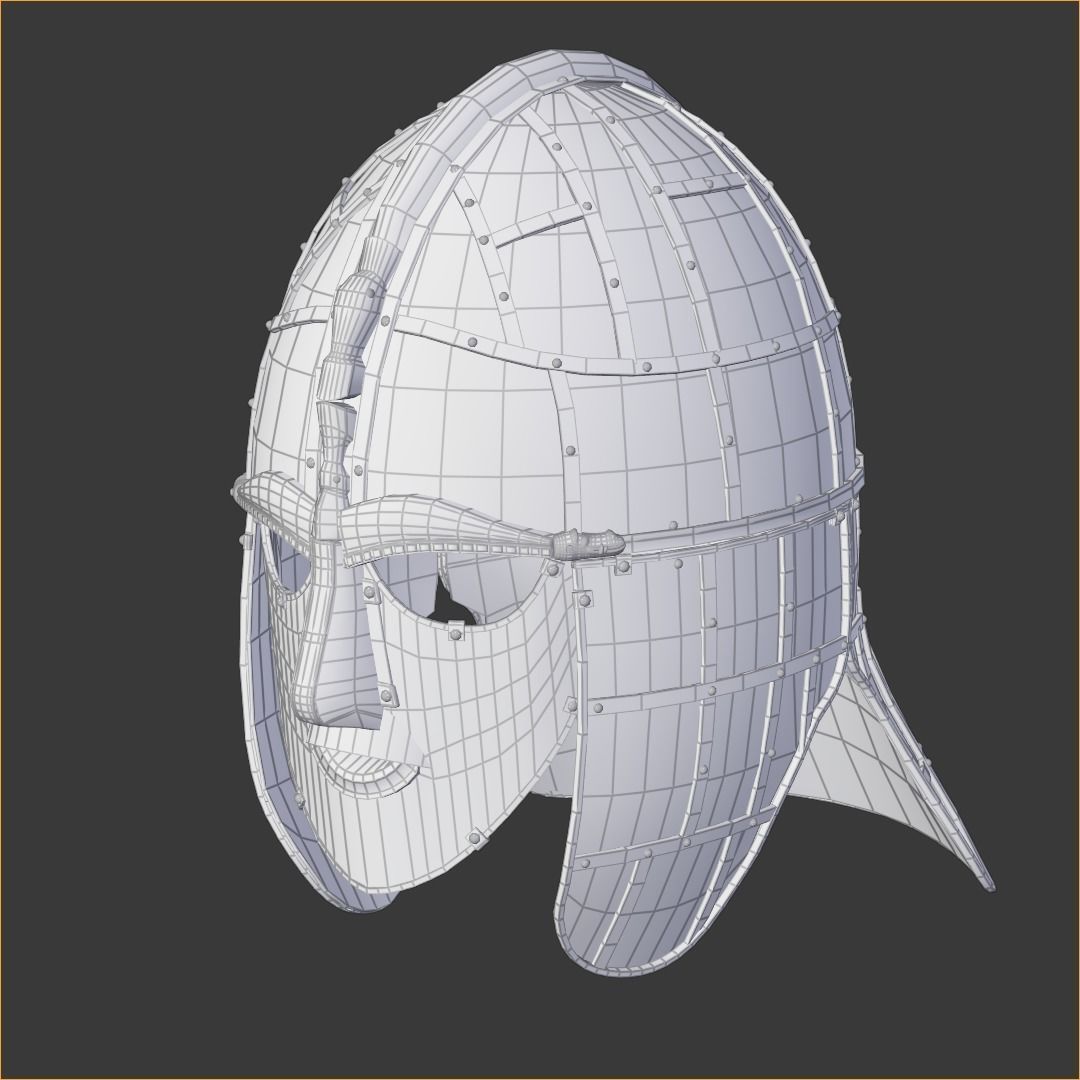 Sutton Hoo Helmet Low-poly 3D model_10