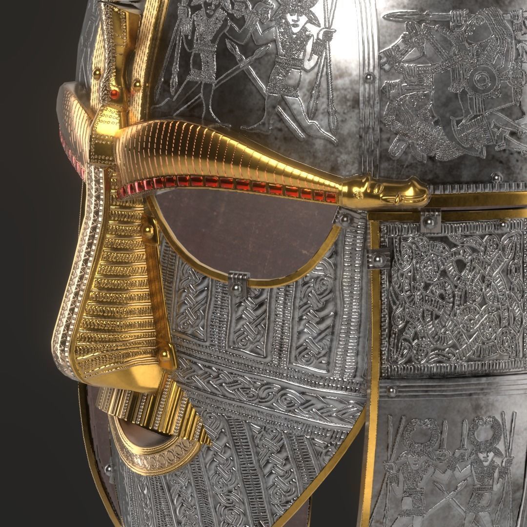 Sutton Hoo Helmet Low-poly 3D model_6