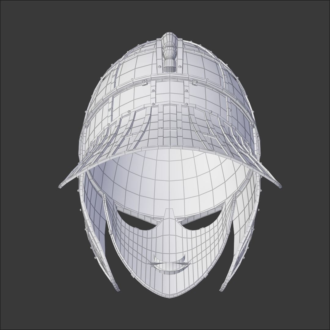 Sutton Hoo Helmet Low-poly 3D model_16