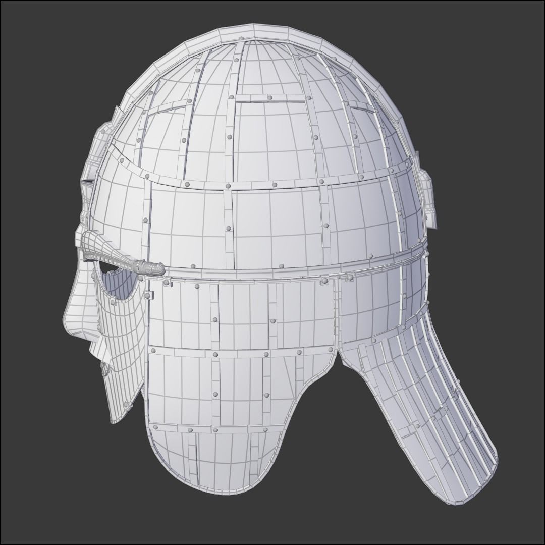 Sutton Hoo Helmet Low-poly 3D model_12
